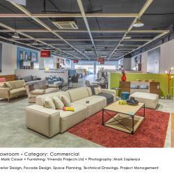 Black Beetle Design Krea Showroom Commercial Interior Design Living Areas View